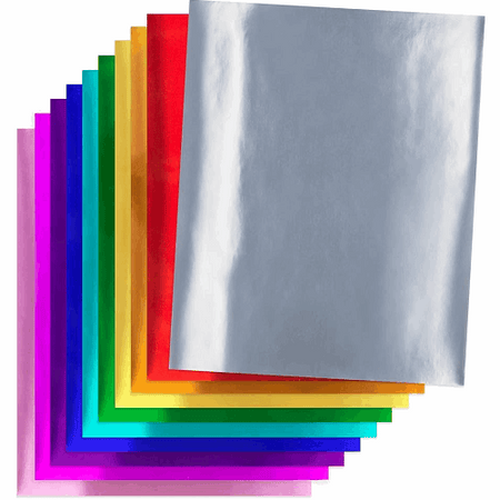 Hygloss Metallic Foil Board, 8-1/2 x 11 Inches 25 Sheets 8 Solid Colors 25 Sheets per pack