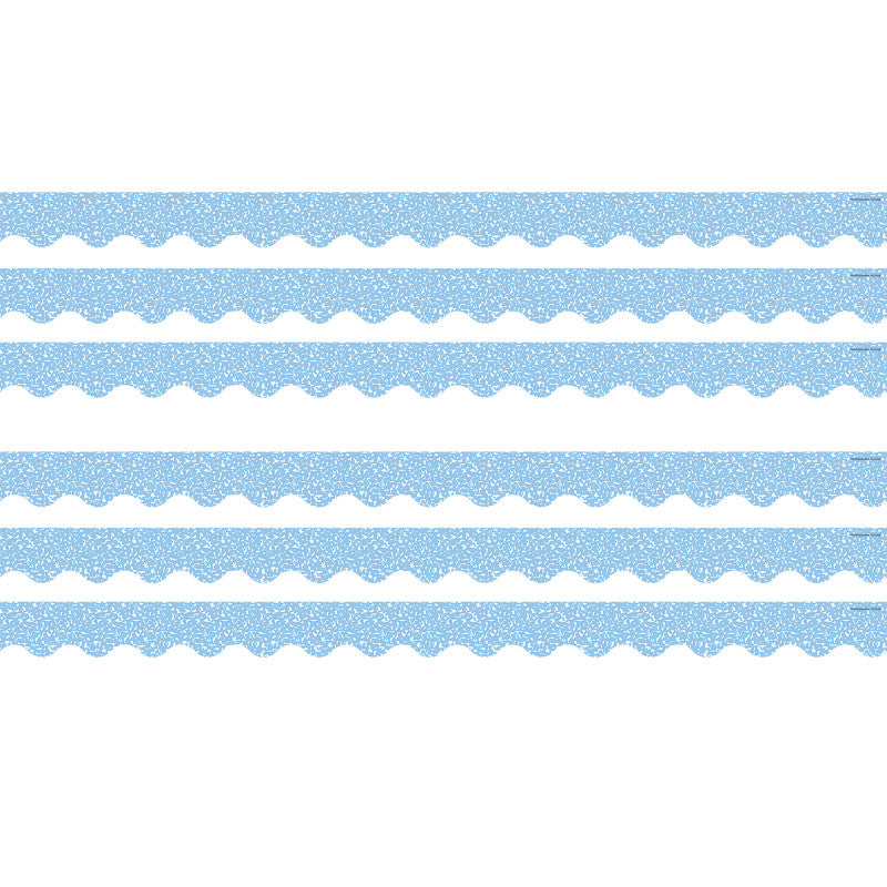 Composition Blue Scalloped Border Trim, 35 Feet Per Pack, 6 Packs
