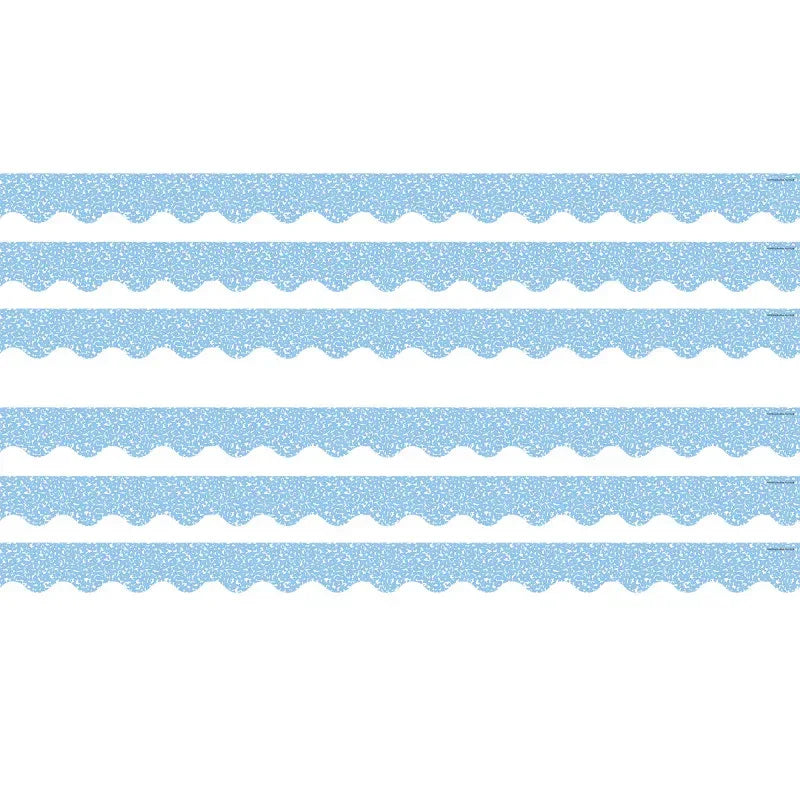 Composition Blue Scalloped Border Trim, 35 Feet Per Pack, 6 Packs