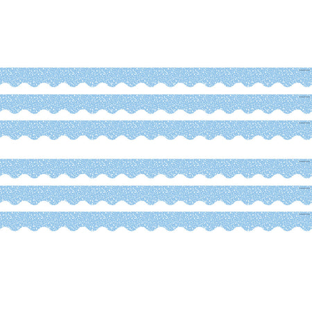 Composition Blue Scalloped Border Trim, 35 Feet Per Pack, 6 Packs