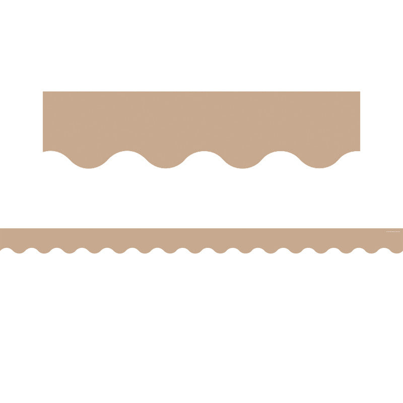 Light Brown Scalloped Border Trim, 35 Feet