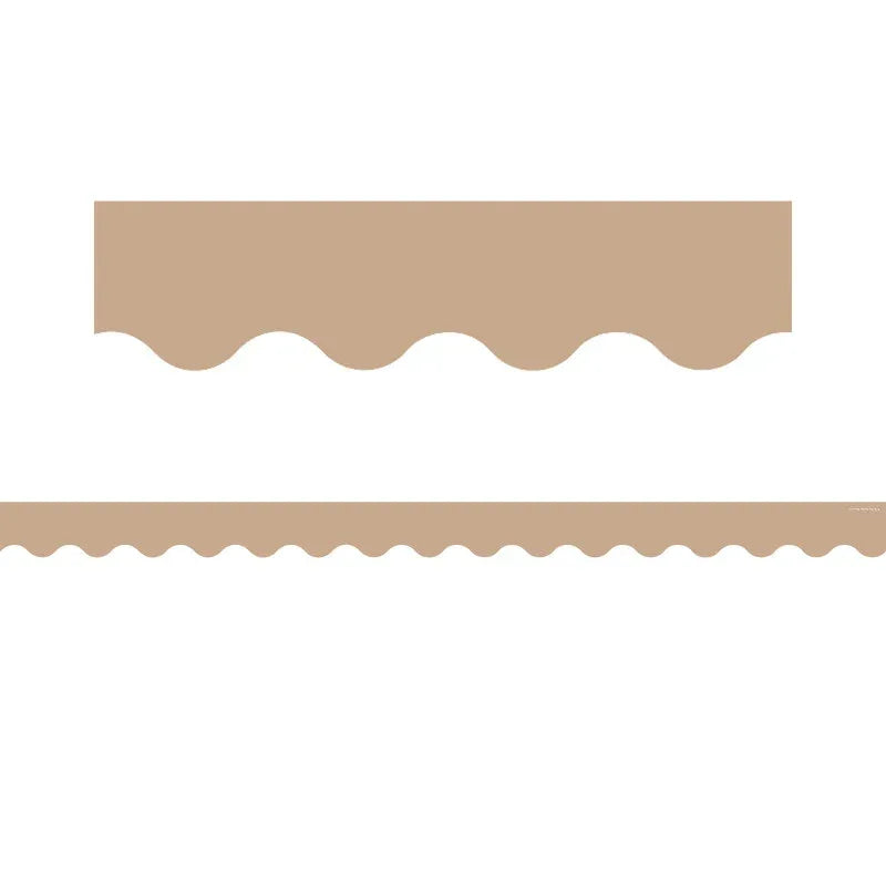 Light Brown Scalloped Border Trim, 35 Feet