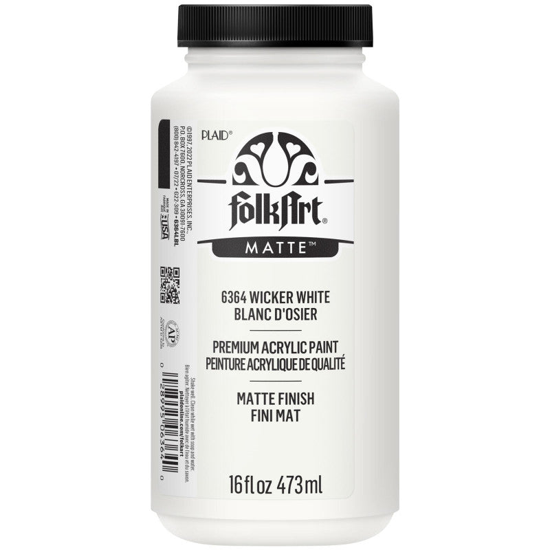 Acrylic Paint Matte, 16oz., Wicker White