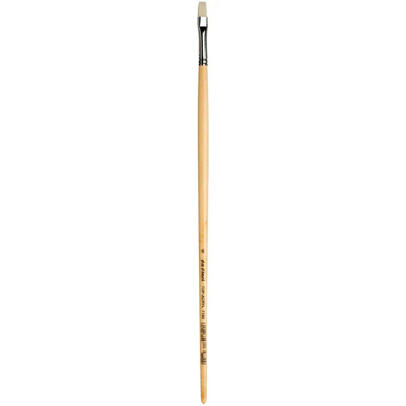 TOP-ACRYL Bright White Brush, Synthetic, Acrylic & Oil, Flat, Series 7182, Size 6