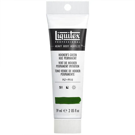 Professional Heavy Body Acrylic Paint, 59 mL Tube, Hooker’s Green Hue Permanent