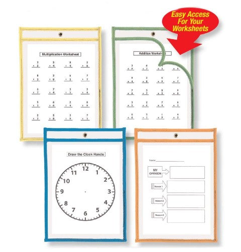 Reusable Dry Erase Pockets Class Pack, 10-Student Pack