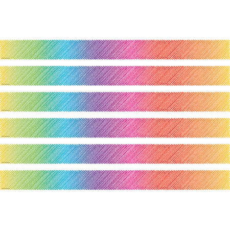 Colorful Scribble Straight Border Trim, 35 Feet Per Pack, 6 Packs