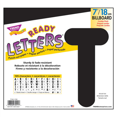 Black 7-Inch Billboard Uppercase (EN/SP) Ready Letters&reg;
