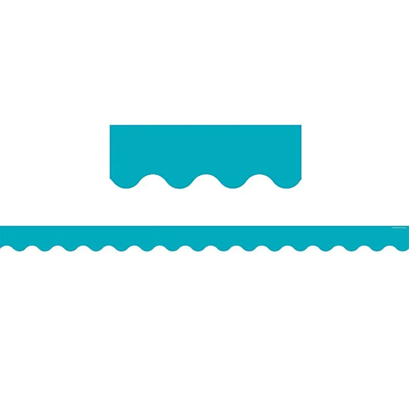Teal Scalloped Border Trim, 35 Feet