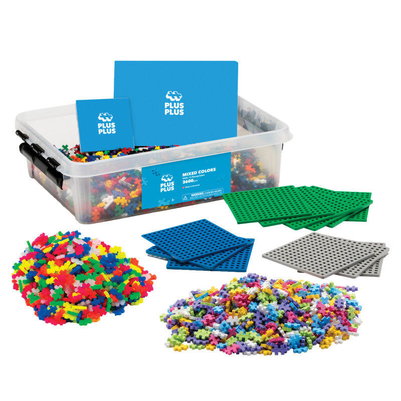 Plus-Plus&reg; School Set, Assorted Colors, 3600 Pieces with 12 Baseplates