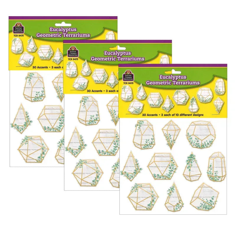 Eucalyptus Geometric Terrariums Accents, 30 Per Pack, 3 Packs