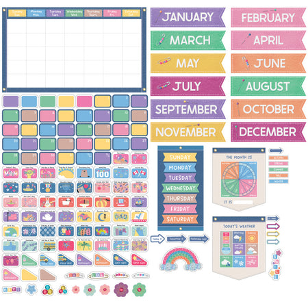 Crafty and Cool Calendar Bulletin Board Set, 145 Pieces