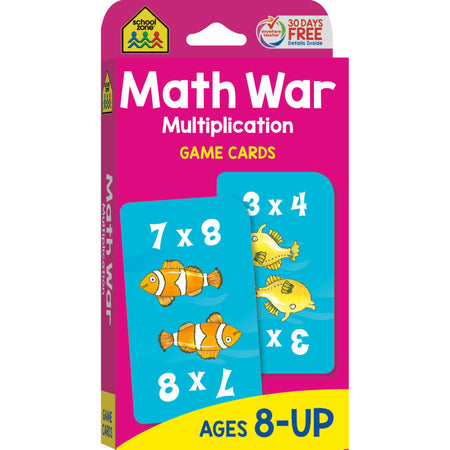 Math War Multiplication Game Cards