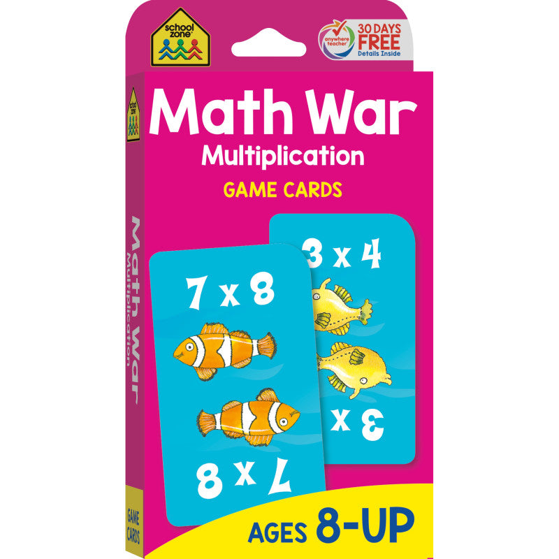 Math War Multiplication Game Cards
