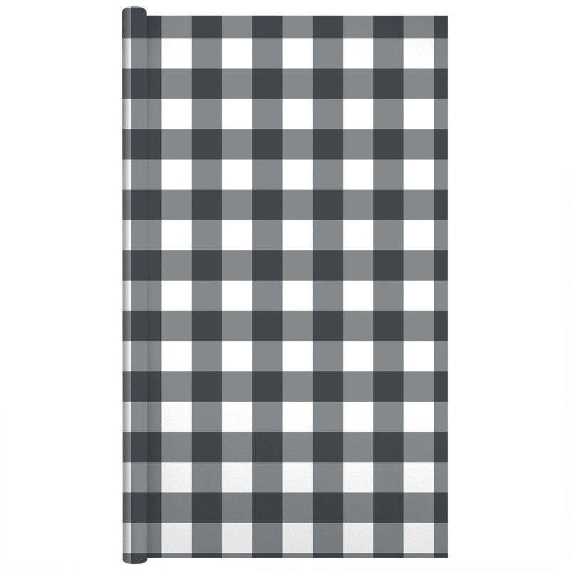 Cottage Gingham Black Bulletin Board Paper Roll, 47.25" x 25'