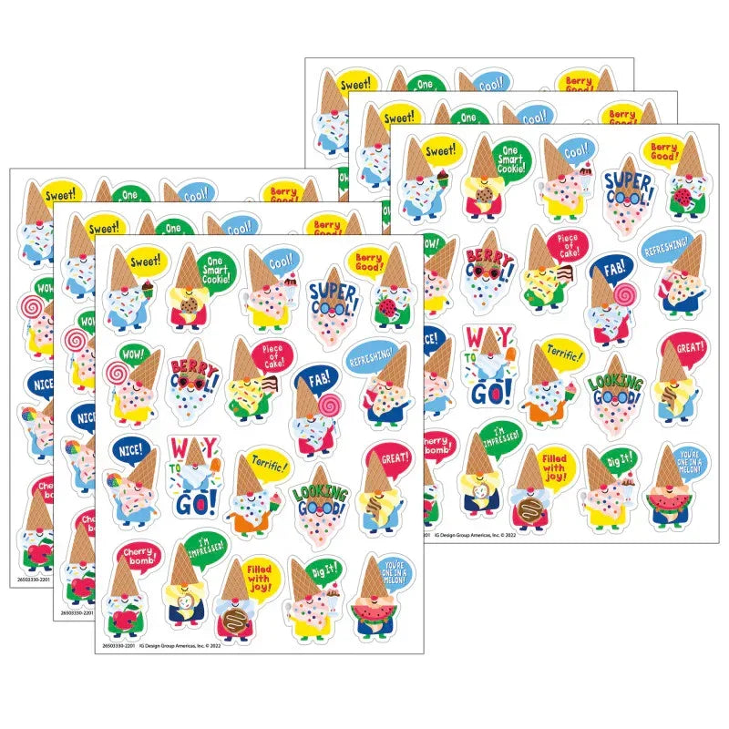 Dessert Gnomes Candy Scented Stickers, 80 Per Pack, 6 Packs