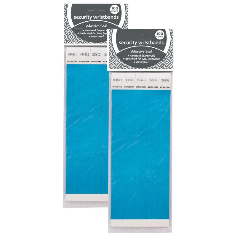 DuPont&trade; Tyvek&reg; Security Wristbands, Blue, 100 Per Pack, 2 Packs