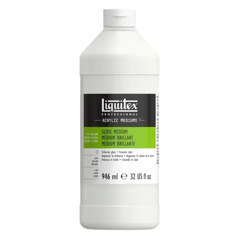 Professional Acrylic Gloss Medium, Clear, 32 oz (946 mL)