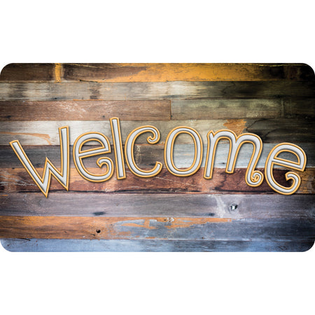 The Original Fun Mat&trade;, Welcome Mat, 18" x 30", Reclaimed Wood Welcome
