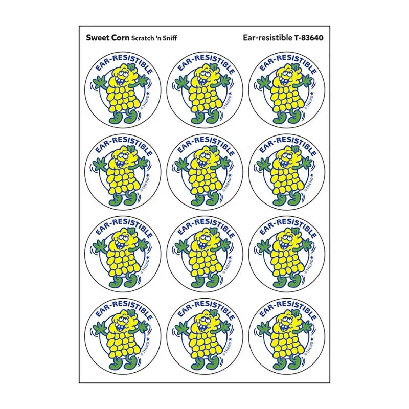 Ear-resistible/Sweet Corn scent Retro Scratch 'n Sniff Stinky Stickers&reg;, 24 ct.