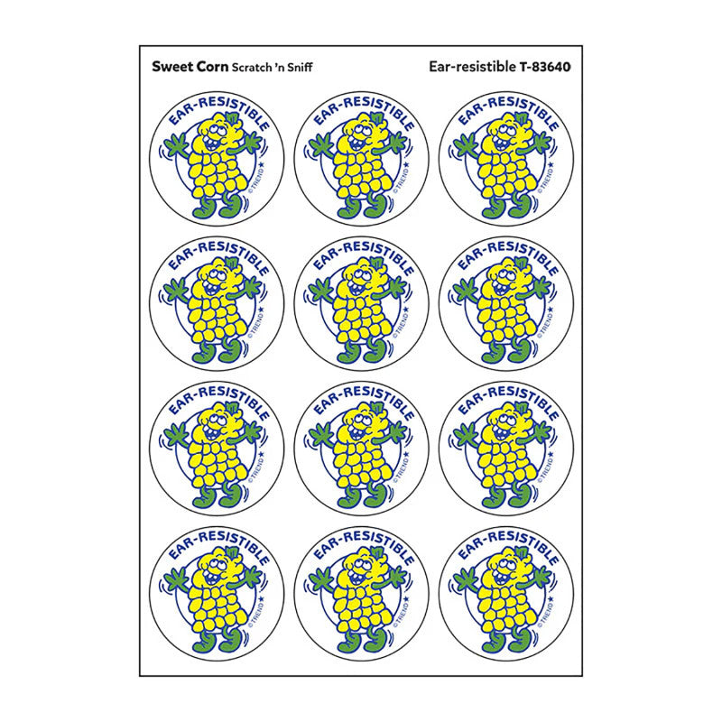 Ear-resistible/Sweet Corn scent Retro Scratch 'n Sniff Stinky Stickers&reg;, 24 ct.