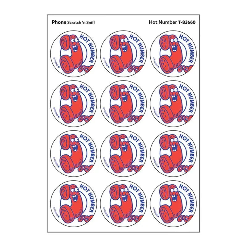 Hot Number/ Phone Scent Stickers, 24 ct.