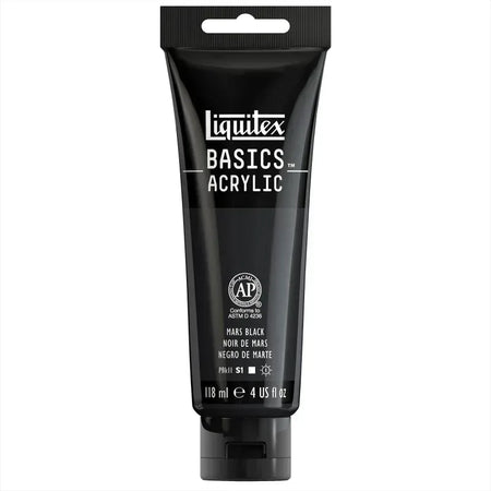 BASICS Acrylic Paint, 118 mL Tube, Mars Black