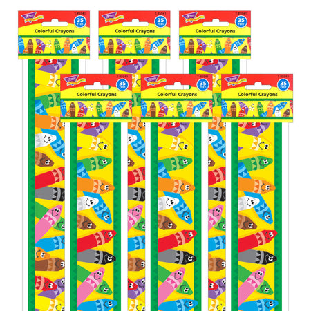 Colorful Crayons Bolder Borders&reg;, 35.75' Per Pack, 6 Packs