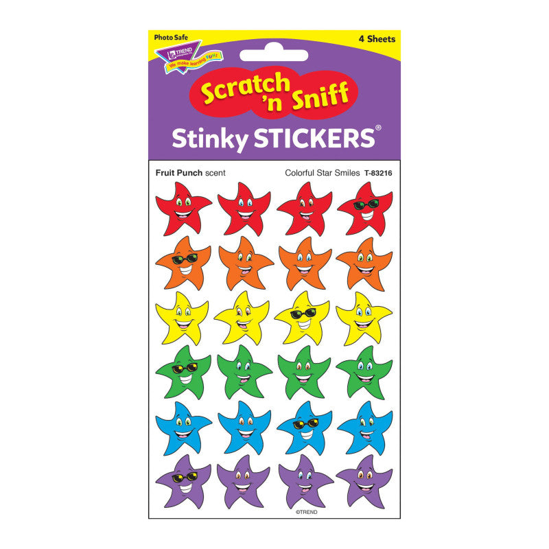 Colorful Star Smiles/Fruit Punch Stinky StickersÂ®, 96 ct.