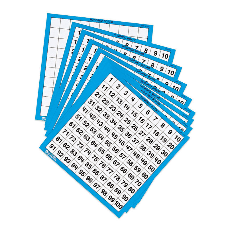 Laminated Hundred Boards, Pack of 10