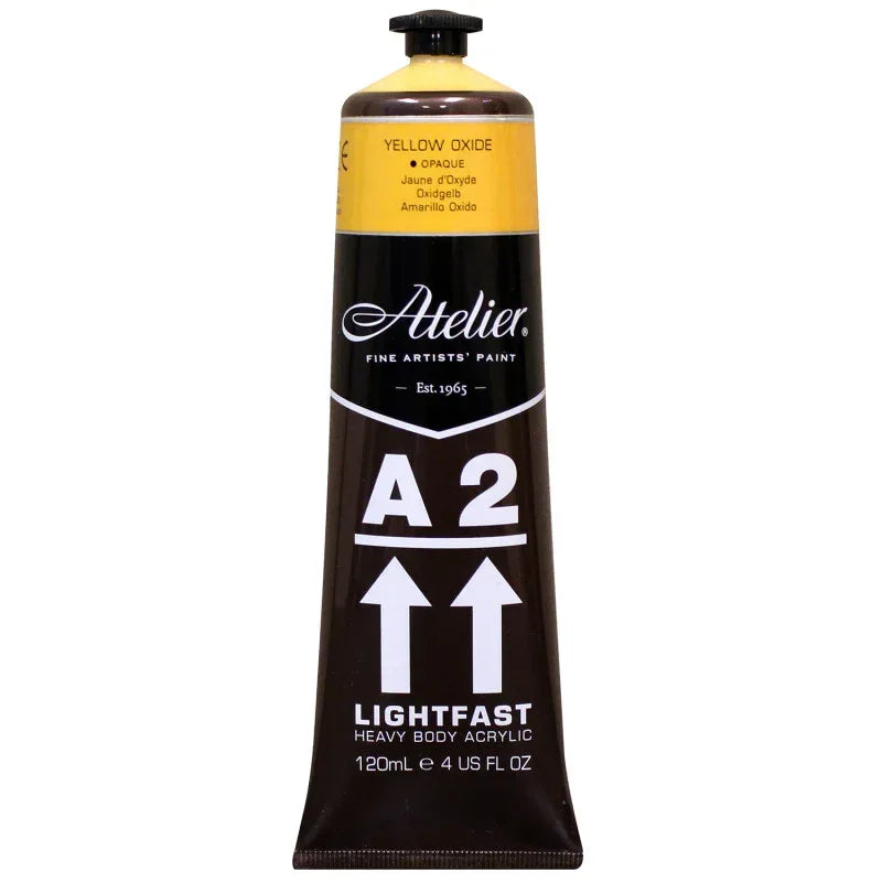 A2 Heavy Body Lightfast Artist Acrylic, 4 oz., Yellow Oxide