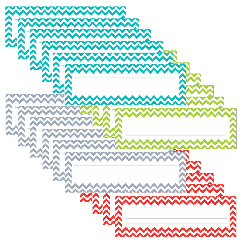 Chevron Solids Name Plates, 36 Per Pack, 6 Packs