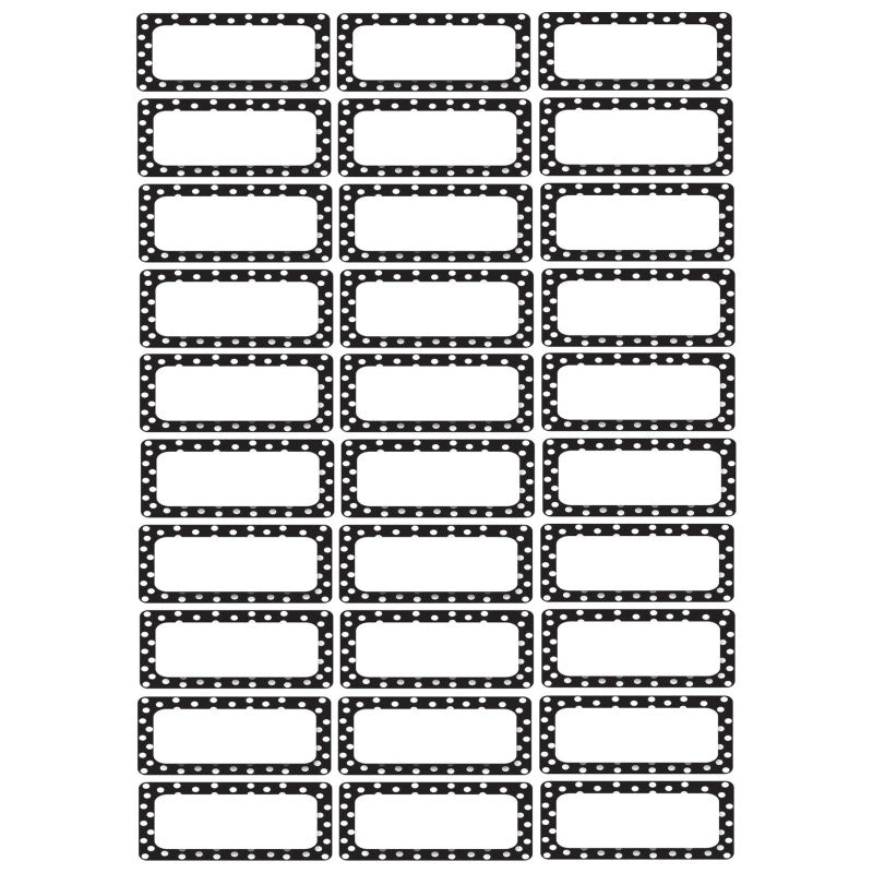Die-Cut Magnetic Foam Black & White Dots Labels/Nameplates, Pack of 30