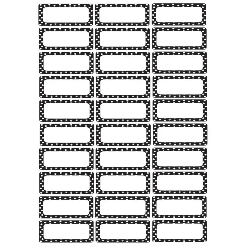 Die-Cut Magnetic Foam Black & White Dots Labels/Nameplates, Pack of 30