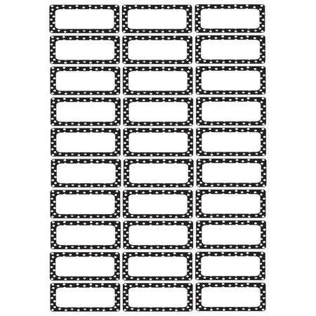 Die-Cut Magnetic Foam Black & White Dots Labels/Nameplates, Pack of 30