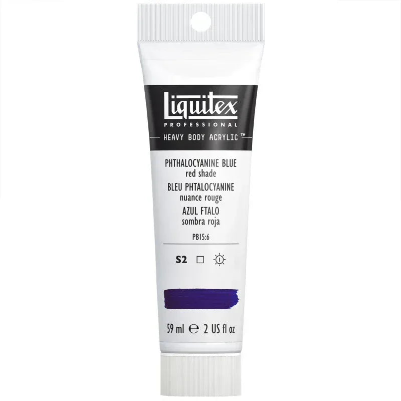 Professional Heavy Body Acrylic Paint, 59 mL Tube, Phthalocyanine Blue (Red Shade)