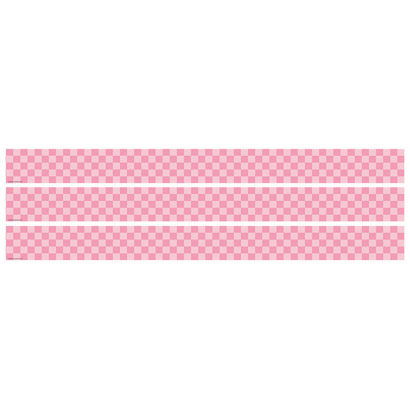 Cool for School Pink Checkers Straight Border Trim, 35 Feet Per Pack, 3 Packs