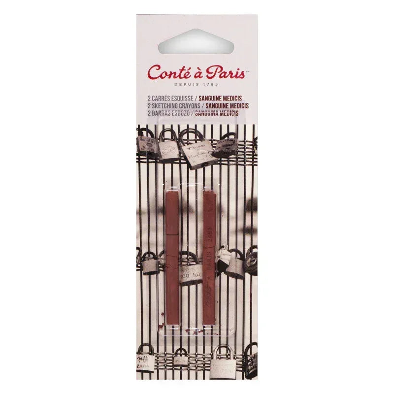 Carrés Esquisse Sketching Pastel Crayons, Sanguine Medicis (2453), Pack of 2
