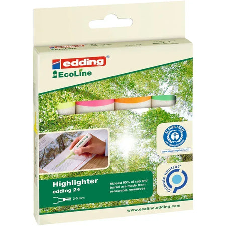24 Series EcoLine Highlighter, Assorted Colors, Set of 4
