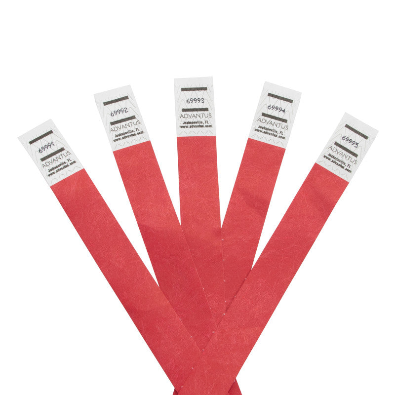Tyvek&reg; Wristbands, Red, Pack of 500