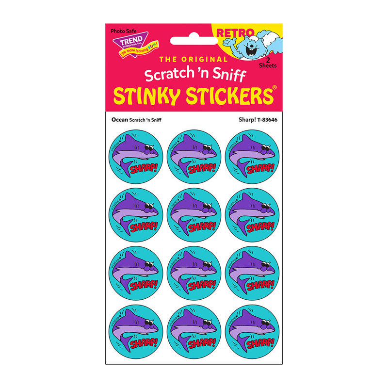 Sharp!/Ocean scent Retro Scratch 'n Sniff Stinky StickersÂ®, 24 ct.