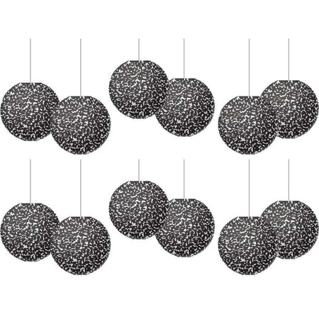 Composition 8" Hanging Paper Lanterns, 6 Per Pack, 2 Packs