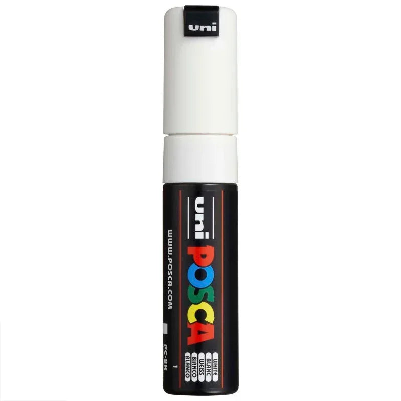 uni® POSCA PC-8K Water-Based Paint Markers, Broad Tip (8mm), White