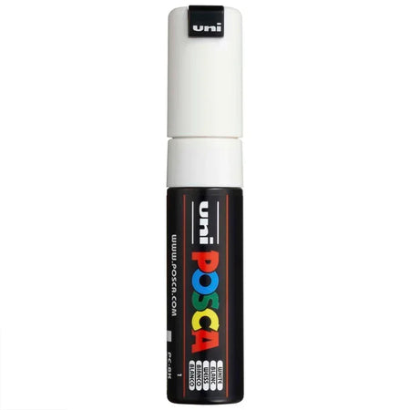 uni® POSCA PC-8K Water-Based Paint Markers, Broad Tip (8mm), White