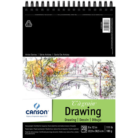 Artist Series C à Grain Drawing Pad, Top Wire Binding, 20 Sheet, 9x12 inch, 1 Count