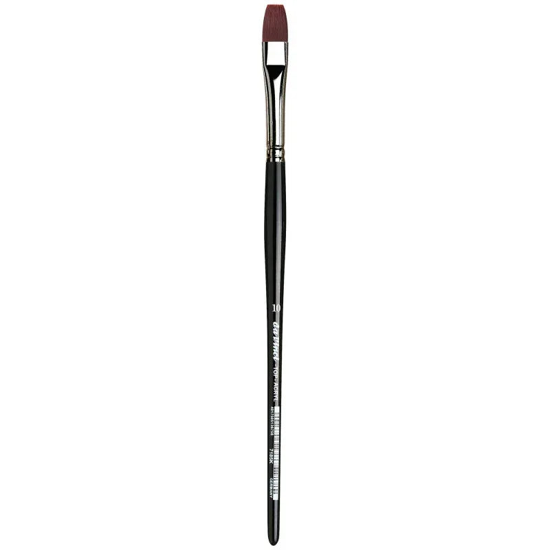 TOP-ACRYL Bright Red-Brown Brush, Synthetic, Acrylic & Oil, Flat, Series 7185K, Size 10