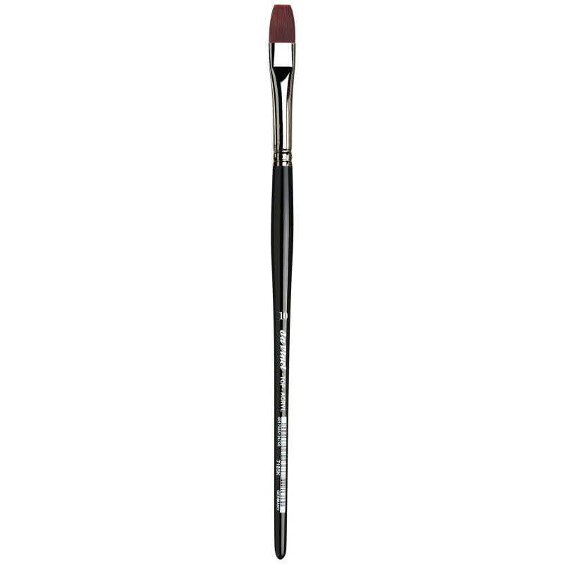 TOP-ACRYL Bright Red-Brown Brush, Synthetic, Acrylic & Oil, Flat, Series 7185K, Size 10