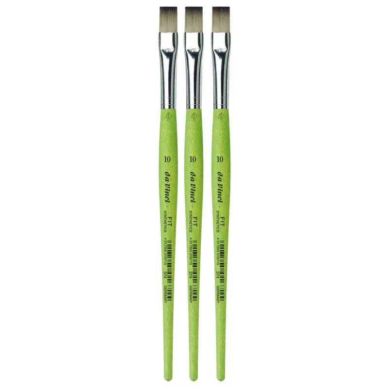 FIT Synthetics Student Brush, Synthetic, Acrylic & Tempera, Flat, Series 374, Size 10, Pack of 3