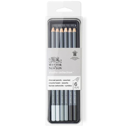 WN Studio Collection Charcoal Pencil Tin - Assorted - 6pc