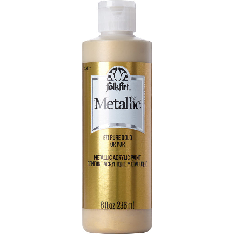 Acrylic Paint Metallic, 8oz., Pure Gold
